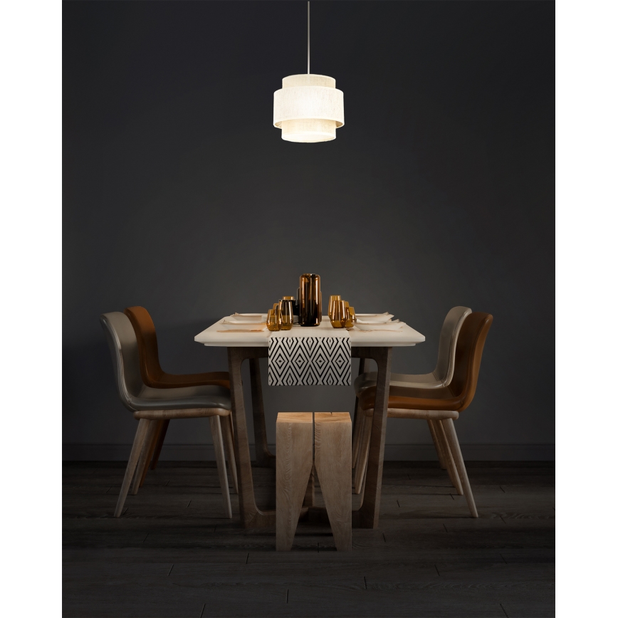 BOHO Pendelleuchte mit Schnuraufhängung 1xE27/60W/230V Ø 20 cm creme/jute