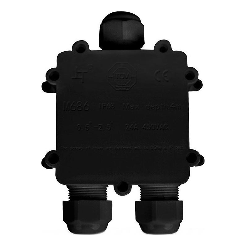 Boîtier de dérivation étanche IP68 noir