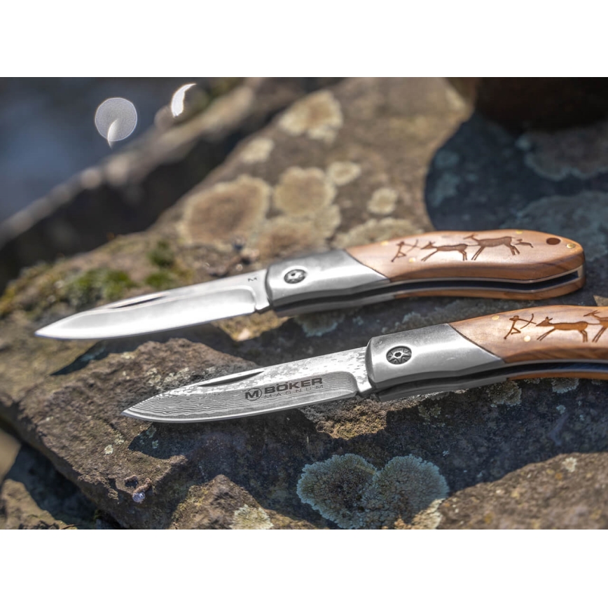 Böker - Coltello tascabile in damasco Magnum Caveman 19,4 cm