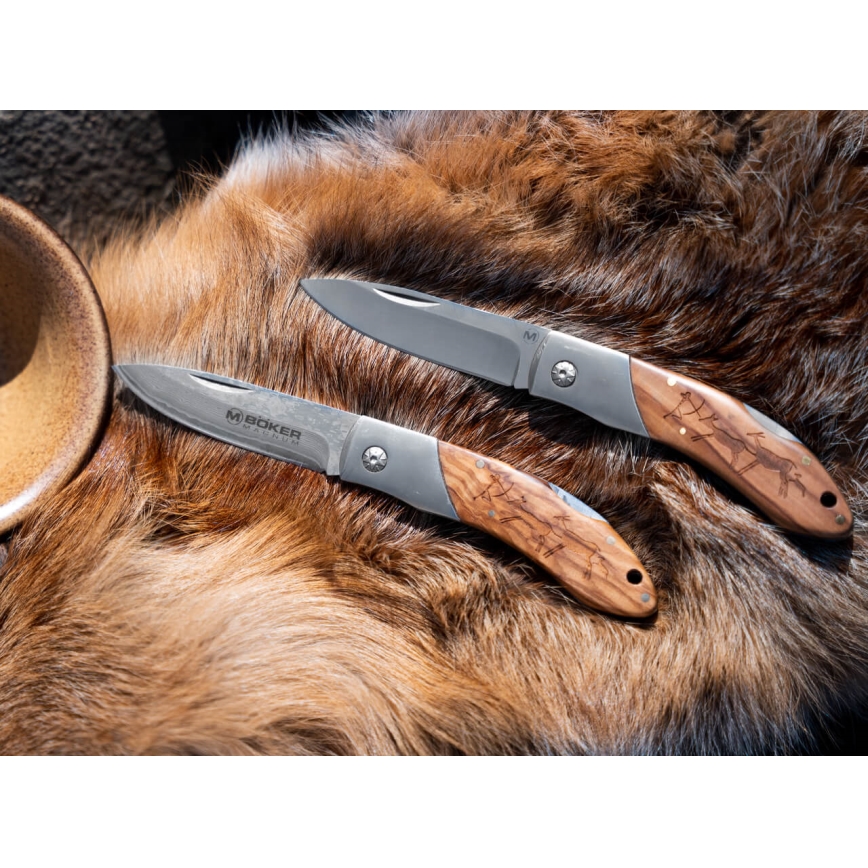 Böker - Coltello tascabile in damasco Magnum Caveman 19,4 cm