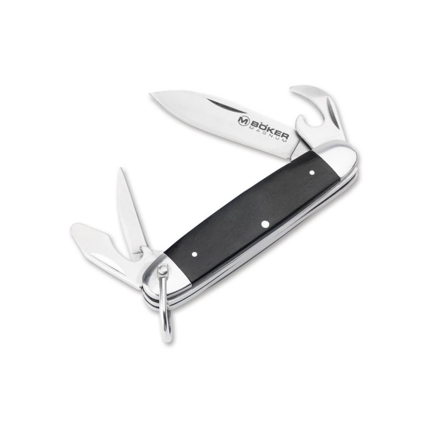 Böker - Coltello tascabile multifunzione Magnum Classic Pocket Steel 16 cm/4 funzioni, manico in palissandro