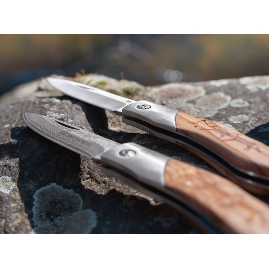 Böker - Couteau de poche en acier damassé Magnum Caveman, 19,4 cm