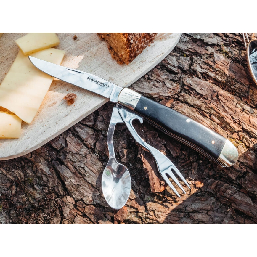 Böker - Taschenmesser mit Besteck Magnum Bon Appetite 18,7 cm Pakkaholz