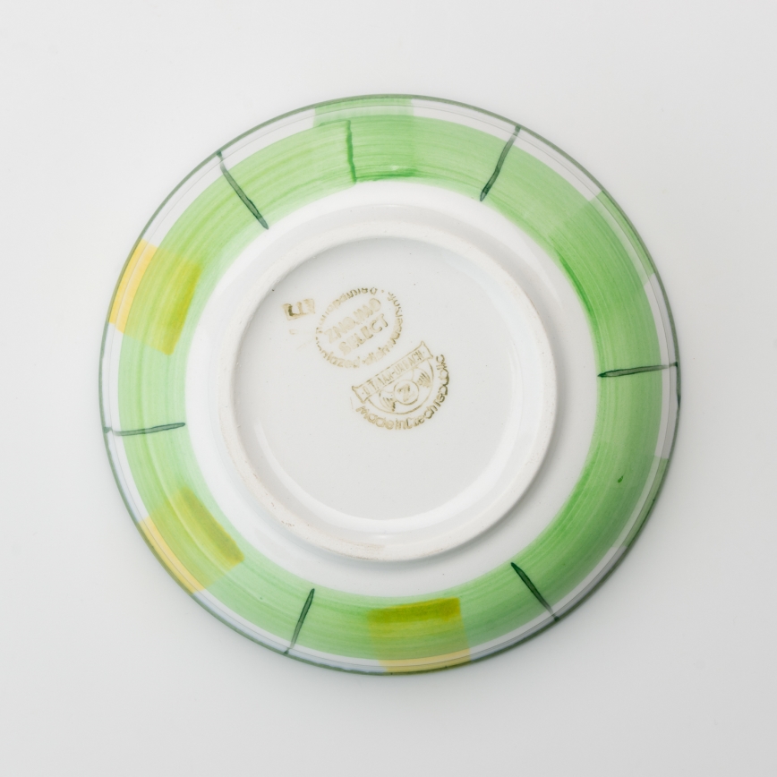 Bol à compote en céramique 13 cm vert blanc