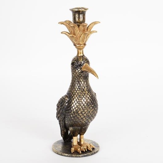 Bougeoir décoratif 32,5x15,5x11 cm noir/doré