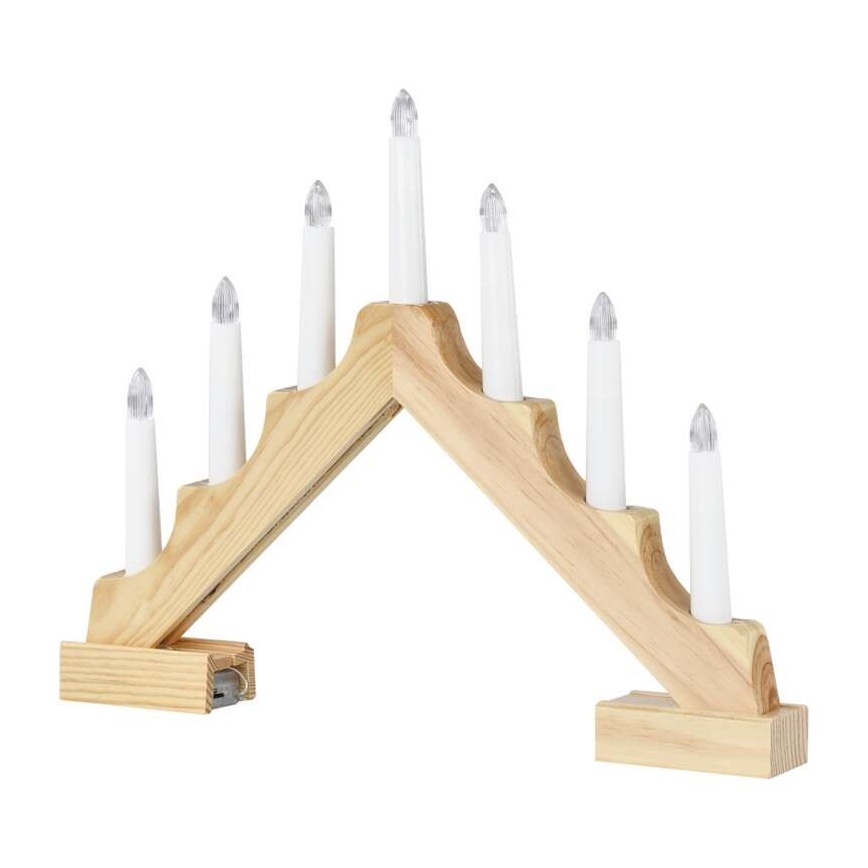Bougie de noël 7xLED/2xAA beige