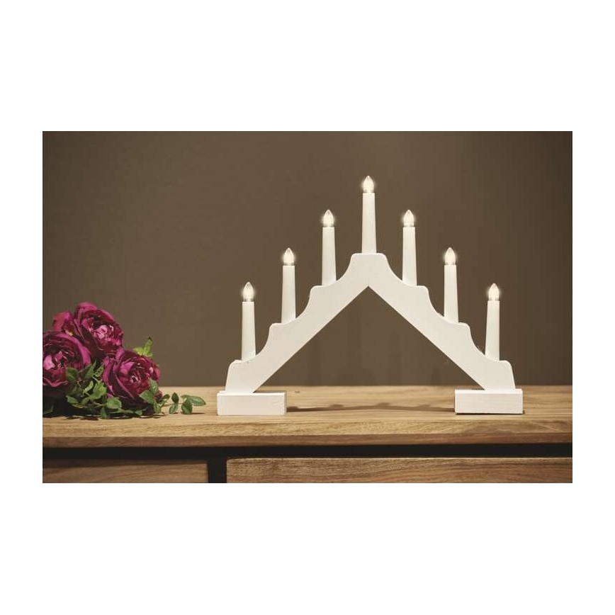 Bougie de noël 7xLED/2xAA blanche