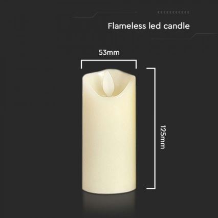 Bougie LED/2xAA blanc chaud 12,5 cm