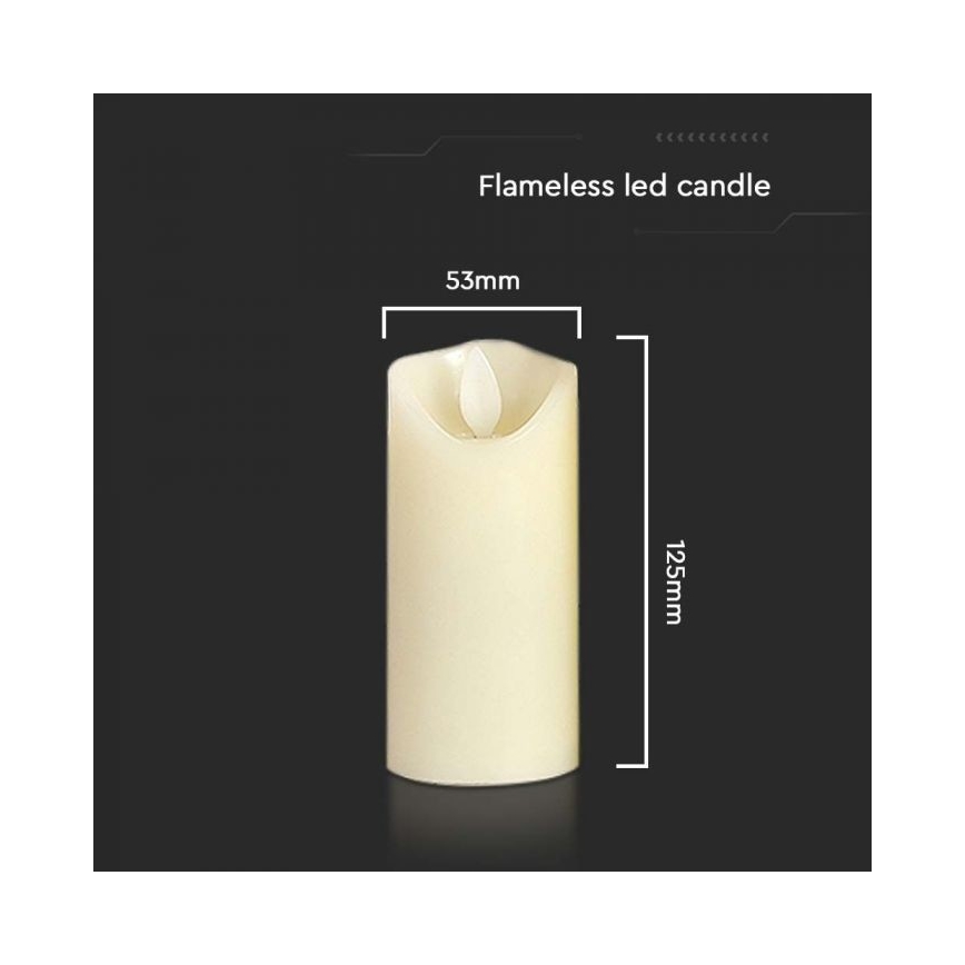 Bougie LED/2xAA blanc chaud 12,5 cm