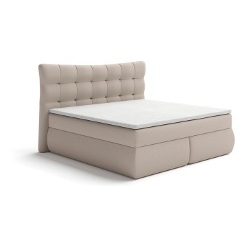 Boxspringbett mit Matratzen und Topper SOFIA 180x200 cm beige