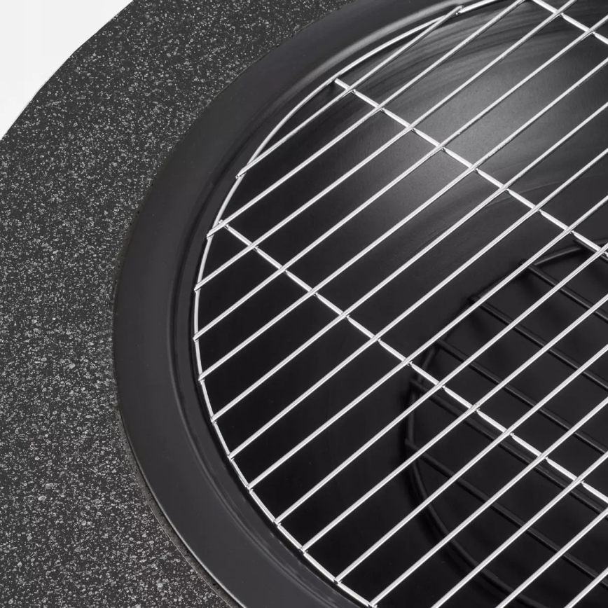 Braciere portatile con griglia 79,5x38 cm nero/granito scuro