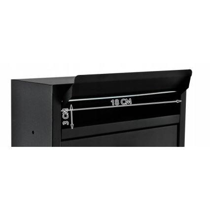 Briefkasten 21,7x32 cm, schwarz