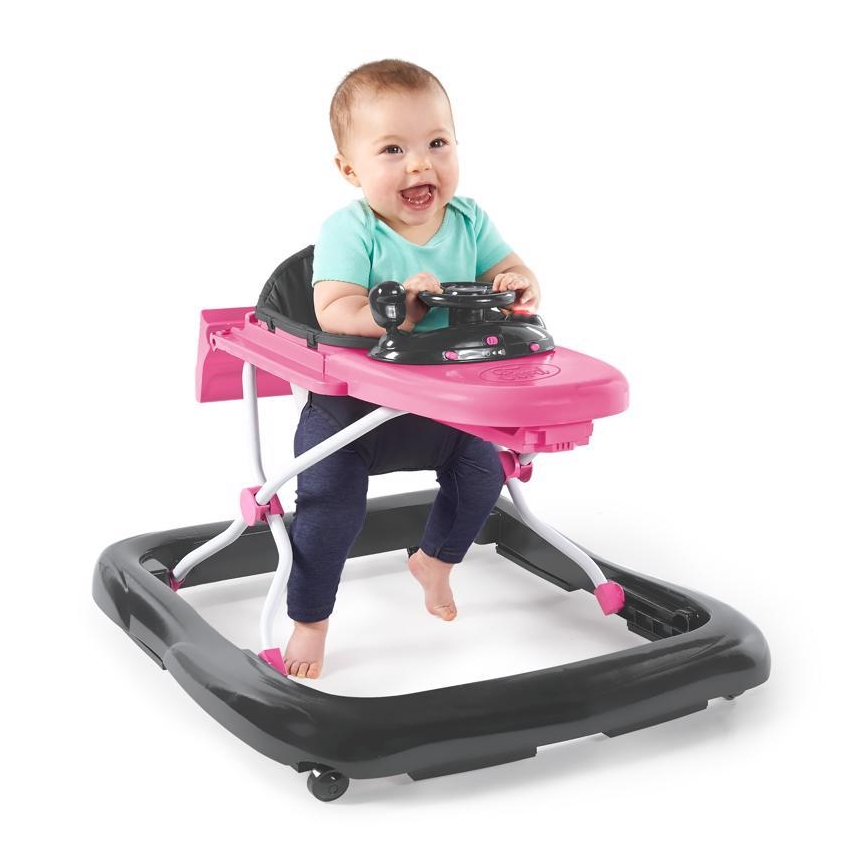 Bright Starts - 3‑in‑1 Baby-Lauflernhilfe FORD MUSTANG, Rosa