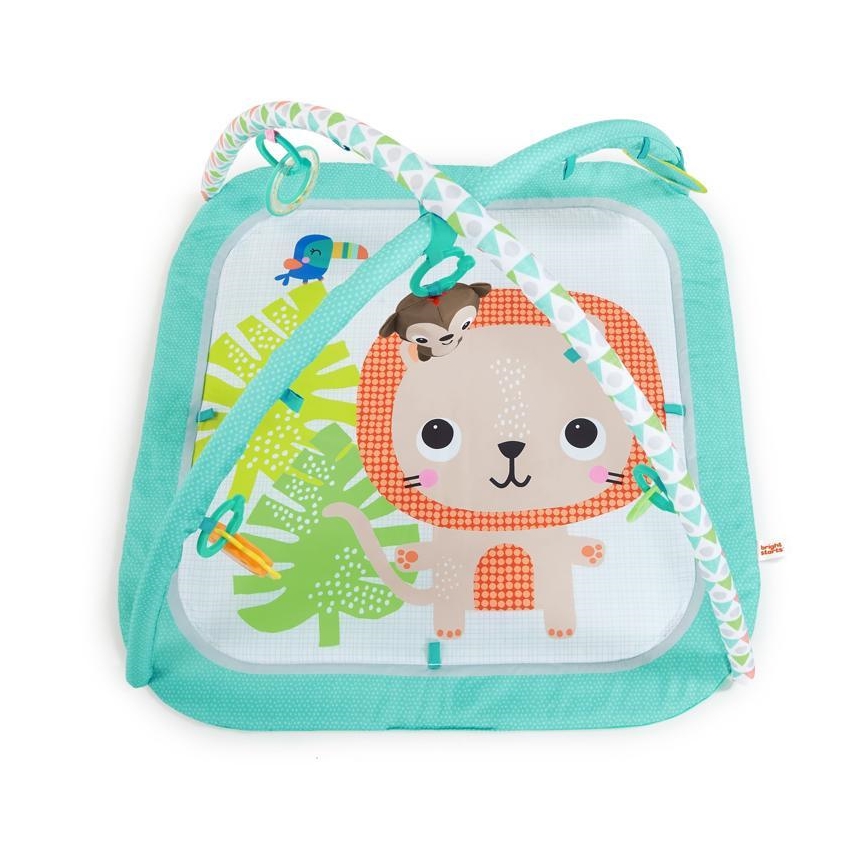 Bright Starts - Coperta per bambini per giocare SAFARI turchese