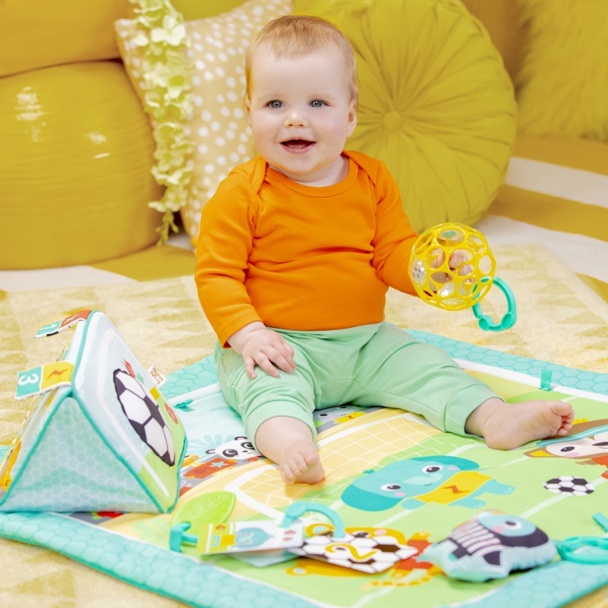 Bright Starts - Tappeto da gioco per bambini OBALL GRIP & KICK 3xAA