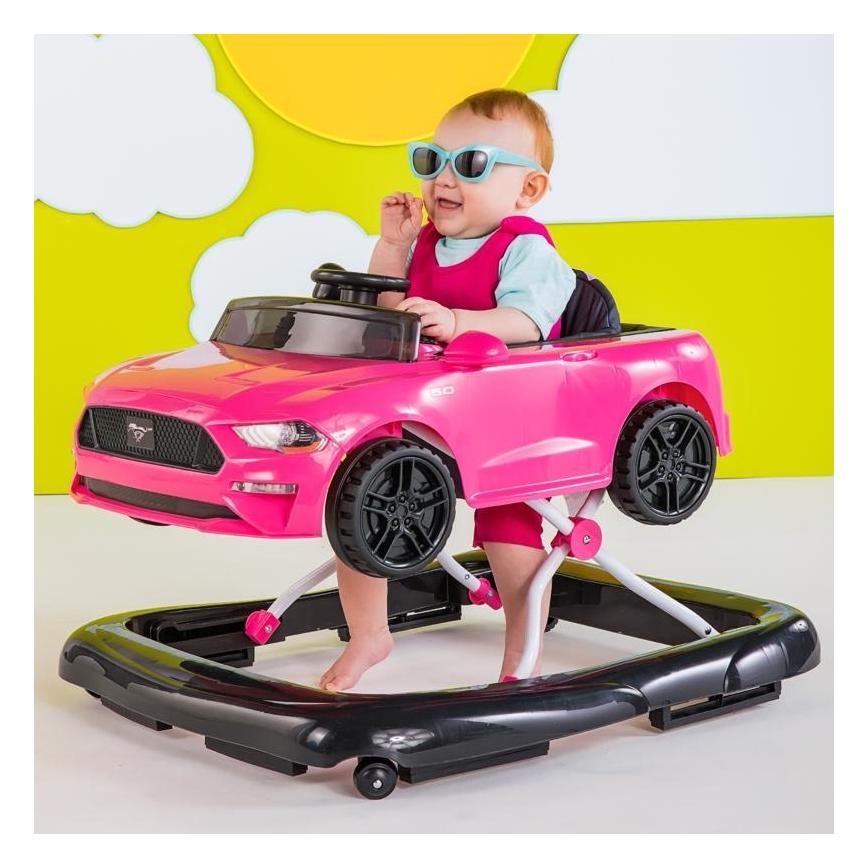 Bright Starts - Trotteur pour bébé 3 en 1 FORD MUSTANG rose