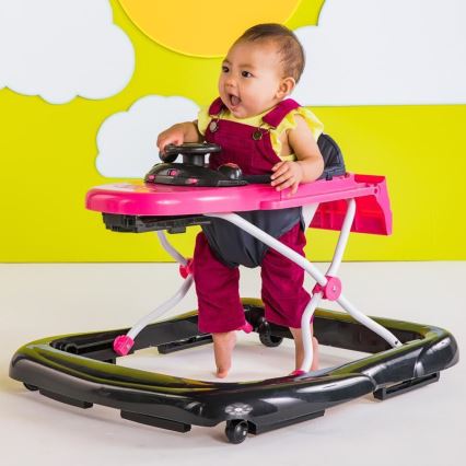 Bright Starts - Trotteur pour bébé 3 en 1 FORD MUSTANG rose