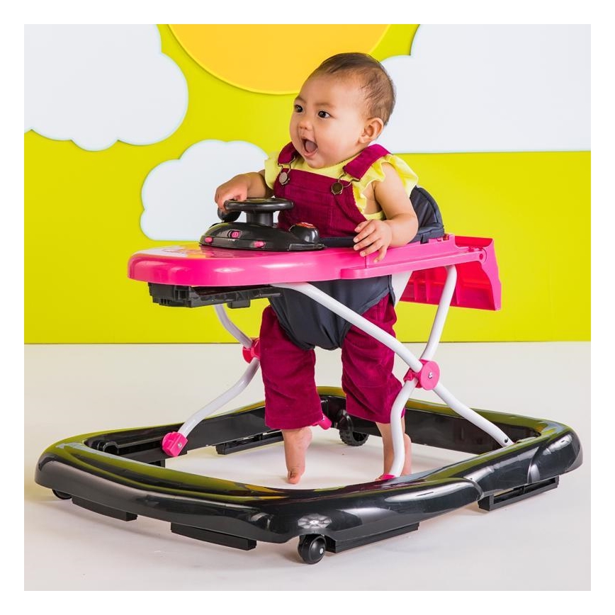 Bright Starts - Trotteur pour bébé 3 en 1 FORD MUSTANG rose