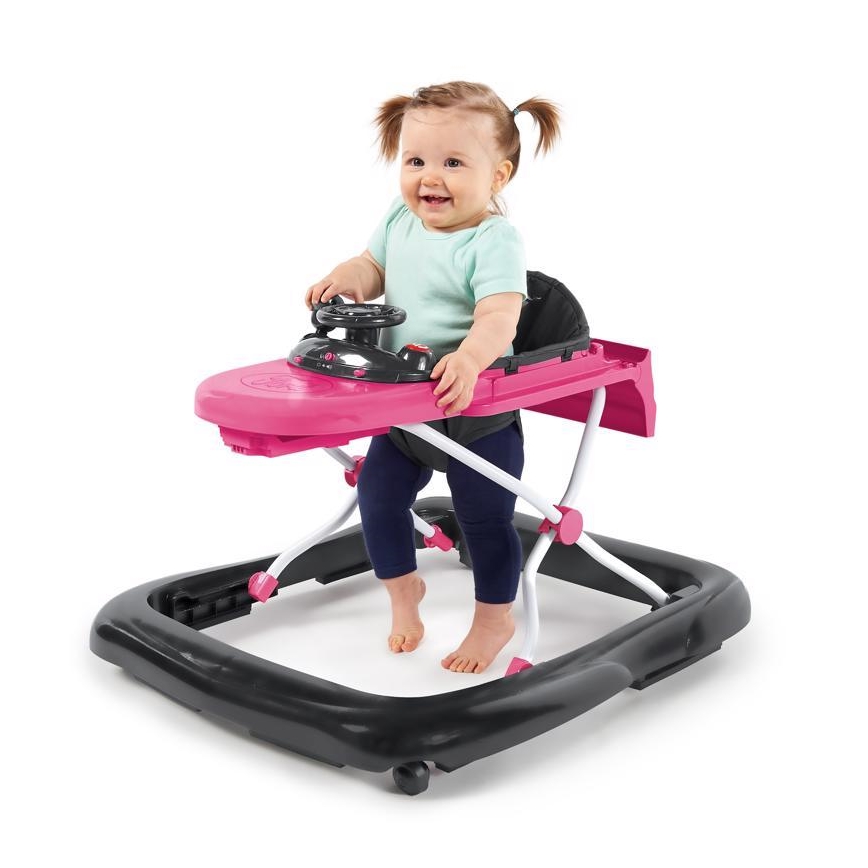 Bright Starts - Trotteur pour bébé 3 en 1 FORD MUSTANG rose