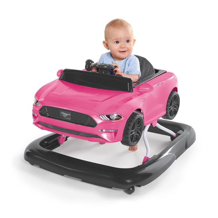 Bright Starts - Trotteur pour bébé 3 en 1 FORD MUSTANG rose