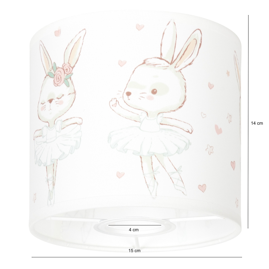 BRILAGI - Abat-jour universel BOBO E27 Ø 15 cm blanc/lapins