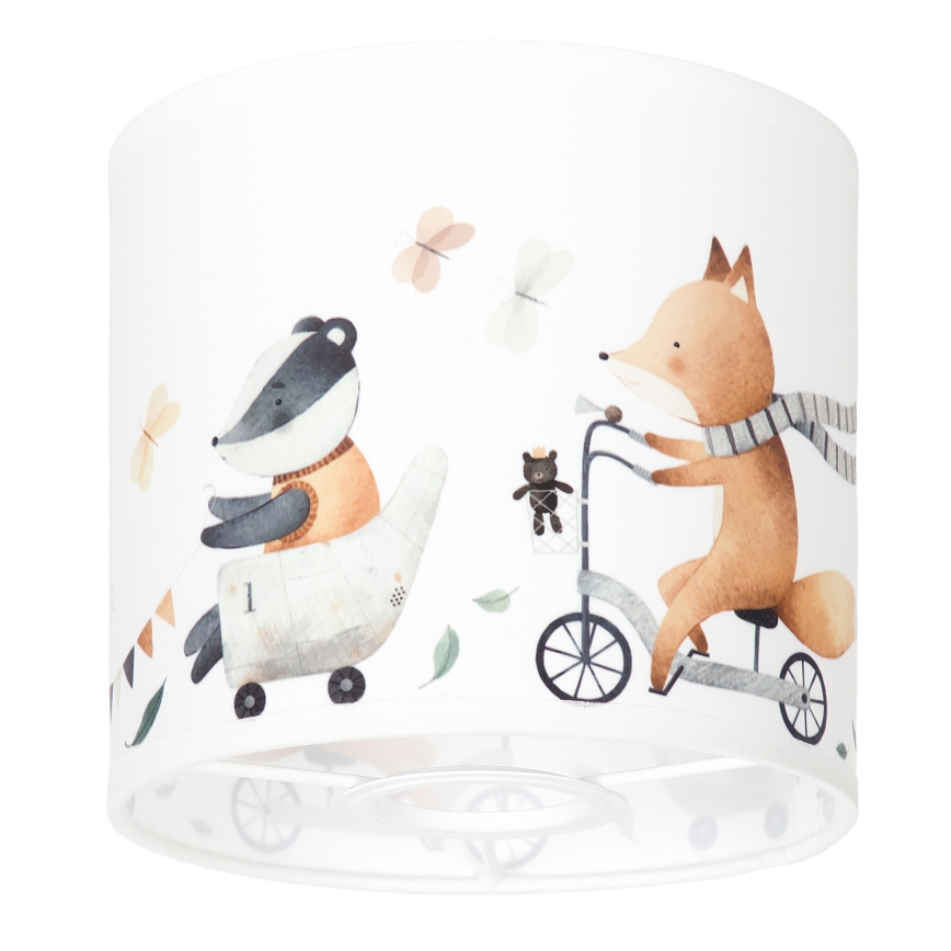 BRILAGI - Abat-jour universel BOBO E27 Ø 15 cm blanc/motifs animaux