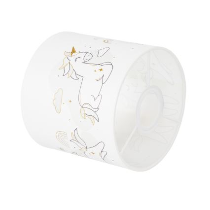 Brilagi - Abat-jour universel BOBO pour douille E27, Ø 15 cm, blanc à motif licornes