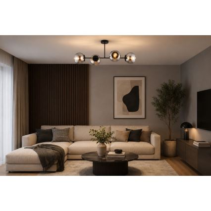 BRILAGI - Anbau-Deckenleuchte DIOR 4xE27/60W/230V schwarz/rauchgrau