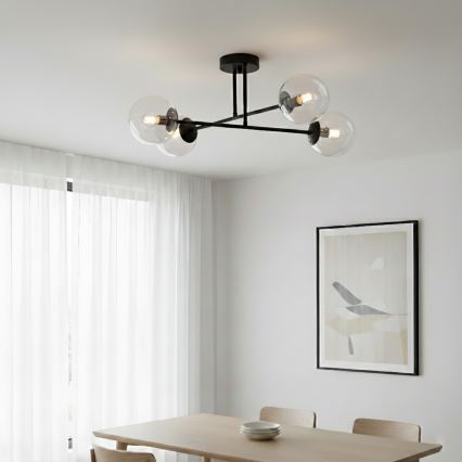 Brilagi - Anbau-Deckenleuchte MALIVA 4xE14/15W/230V schwarz/klar