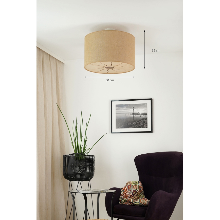 Brilagi - Anbauleuchte COUNTRY ROLLER 1xE27/15W/230V d 50 cm beige