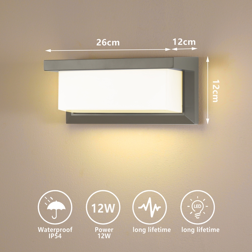 Brilagi - Applique a LED da esterno BRICKY LED/12W/230V grigio IP54