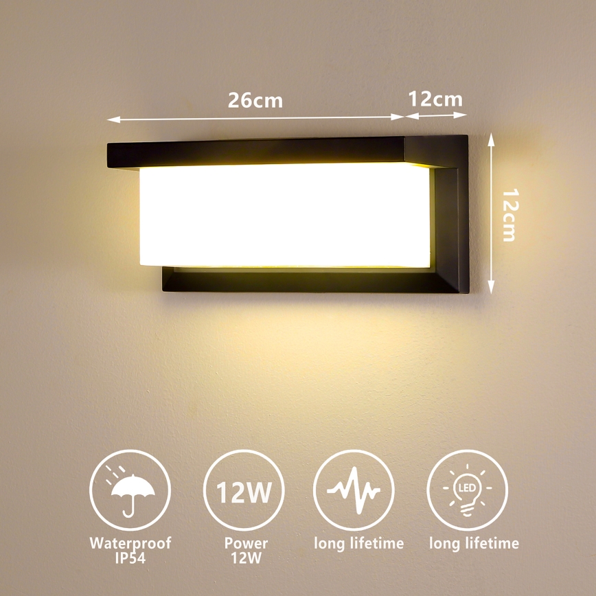 Brilagi - Applique a LED da esterno BRICKY LED/12W/230V nero IP54