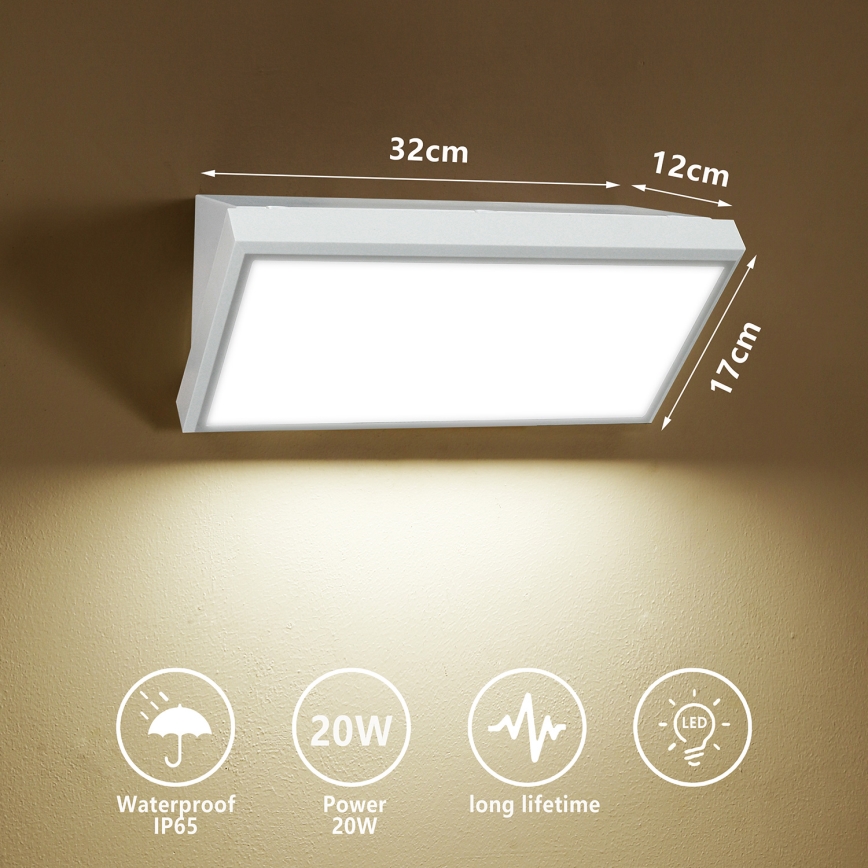 Brilagi - Applique a LED da esterno TRIANGLE LED/20W/230V bianco IP65