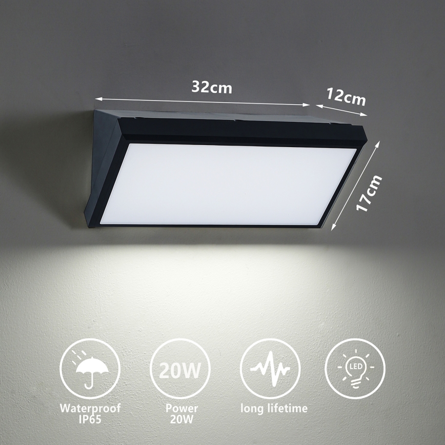 Brilagi - Applique a LED da esterno TRIANGLE LED/20W/230V nero IP65