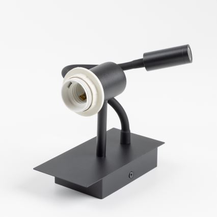 Brilagi - LED Lampada flessibile da muro NUBILA 1xE27/25W/230V + LED/3W nero/color crema