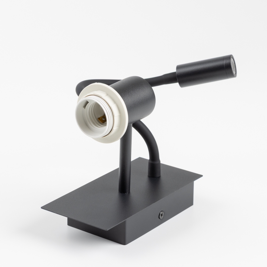 Brilagi - LED Lampada flessibile da muro NUBILA 1xE27/25W/230V + LED/3W nero/color crema
