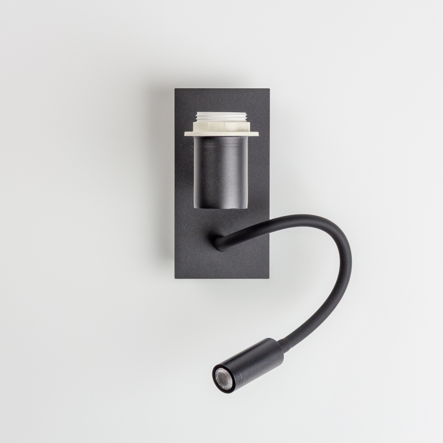 Brilagi - LED Lampada flessibile da muro NUBILA 1xE27/25W/230V + LED/3W nero/marrone chiaro