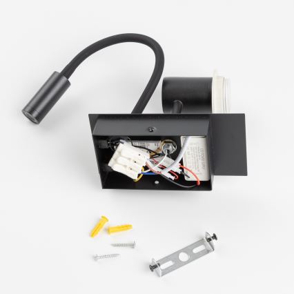 Brilagi - LED Lampada flessibile da muro NUBILA 1xE27/25W/230V + LED/3W nero/marrone