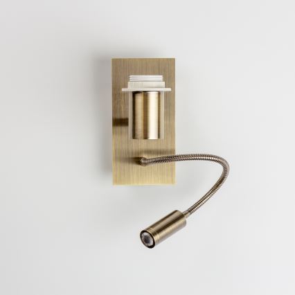 Brilagi - LED Lampada flessibile da muro NUBILA 1xE27/25W/230V + LED/3W ottone/marrone