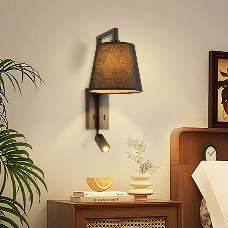 Brilagi - Applique a LED RAYAS 1xE14/40W/230V + LED/3W nero
