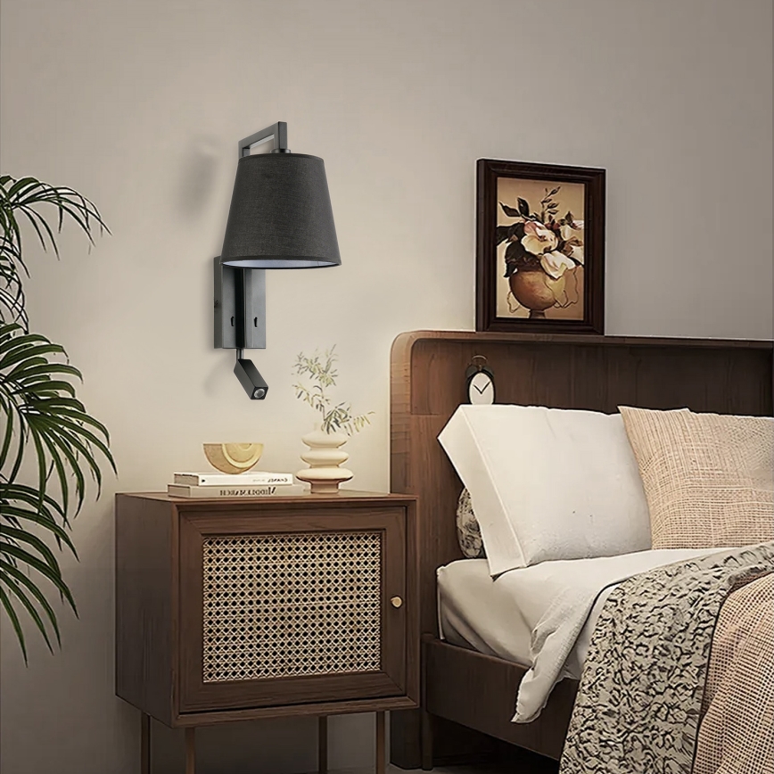 Brilagi - Applique a LED RAYAS 1xE14/40W/230V + LED/3W nero