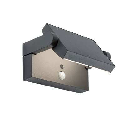 Brilagi - LED Applique solare con sensore di movimento e crepuscolare ANKLE LED/10W/3,7V 3000 mAh 3000K IP65 antracite