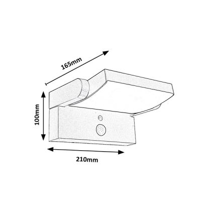 Brilagi - LED Applique solare con sensore di movimento e crepuscolare ANKLE LED/10W/3,7V 3000 mAh 4000K IP65 antracite