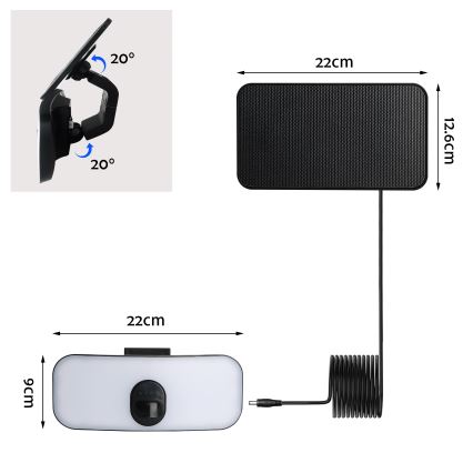 Brilagi - Applique a LED solare con sensore ROOF LED/13W/5V IP65