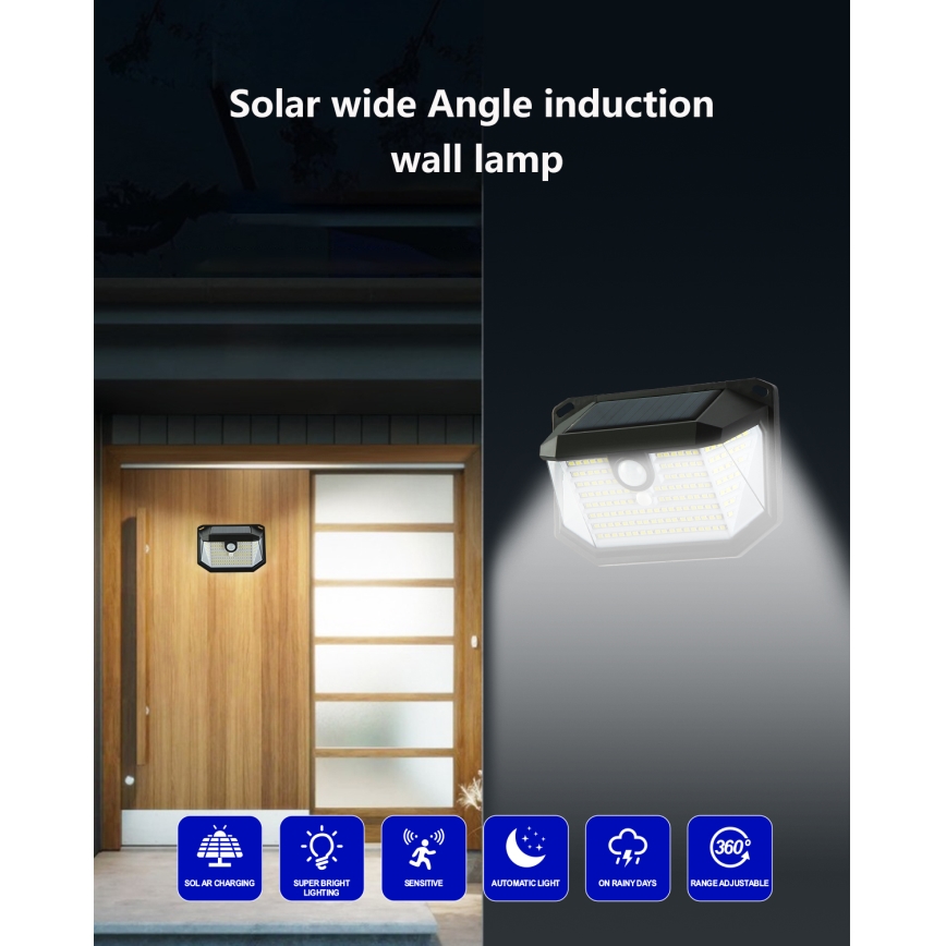 Brilagi - Applique a LED solare con sensore WALLIE LED/4W/5,5V 6500K IP65