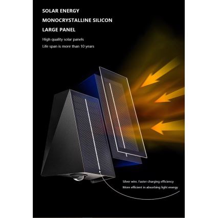 Brilagi - Applique a LED solare PYRAMID LED/2W/3,2V IP54