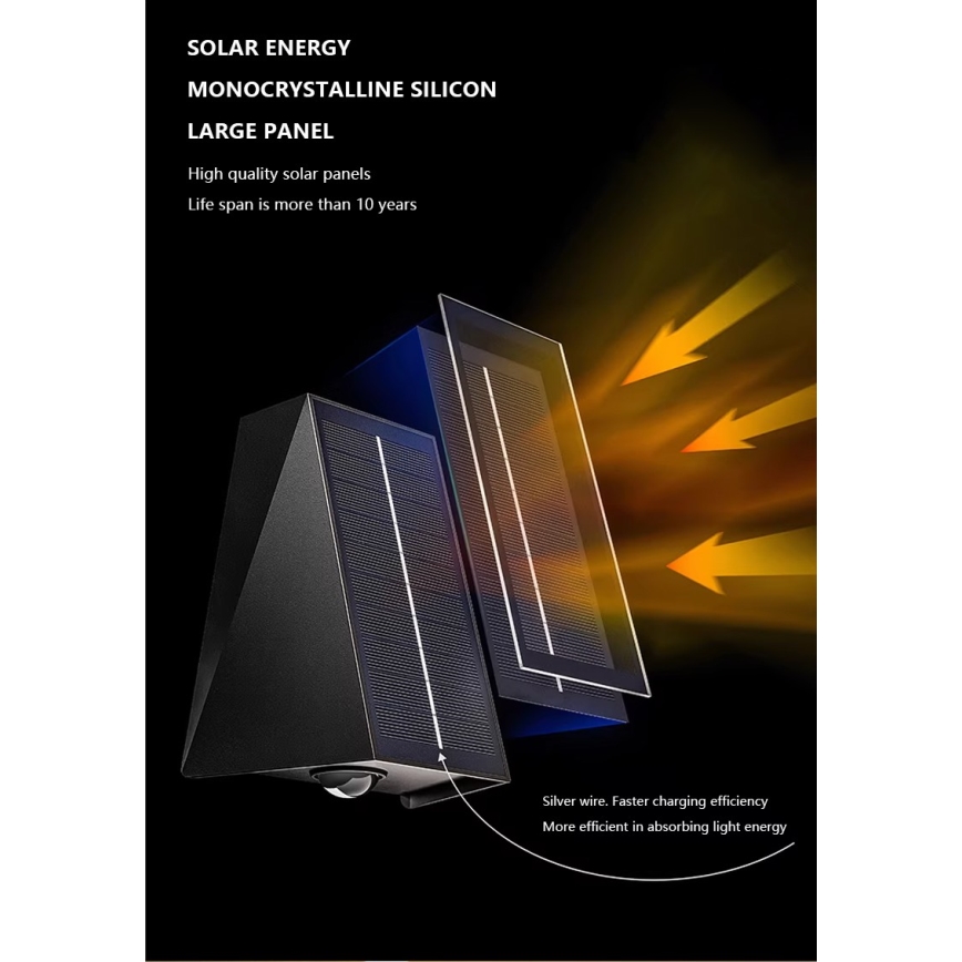 Brilagi - Applique a LED solare PYRAMID LED/2W/3,2V IP54