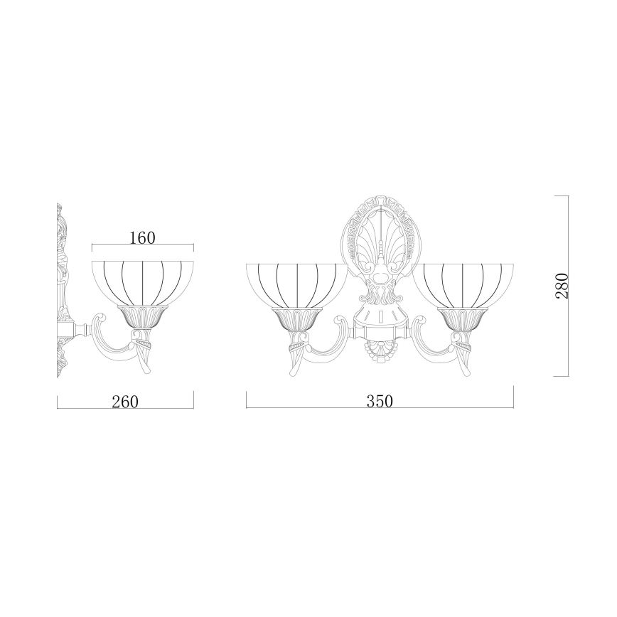 Brilagi - Applique CLASSIC 2xE27/60W/230V ottone