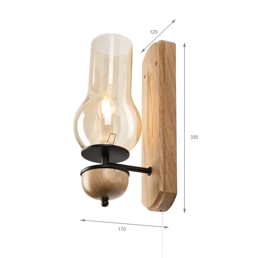 Brilagi - Applique COTTAGE 1xE14/40W/230V quercia/marrone
