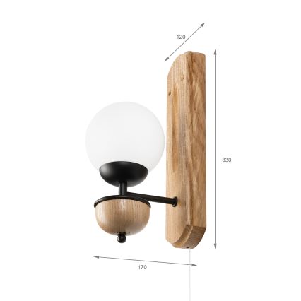 Brilagi - Applique COTTAGE 1xG9/40W/230V quercia/bianco